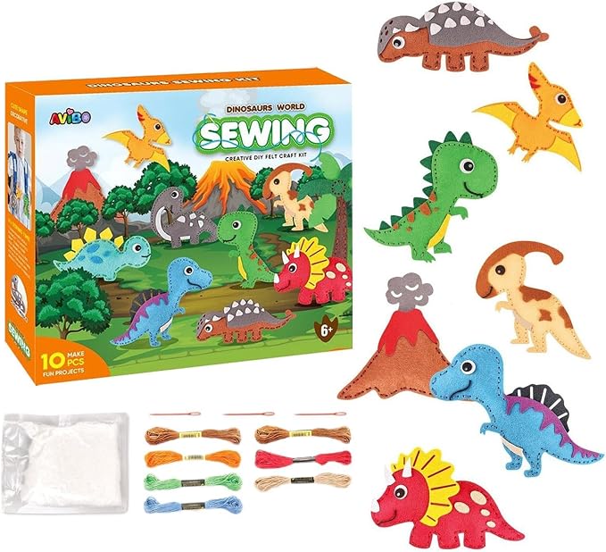 Kids Sewing Kit - Felt Craft Lacing Set, DIY Fine Motor Skill Activity Toy | Children Sewing Craft for Learning Fun | Felt Material Lacing Kit with DIY Projects for Creativity Practice at Home