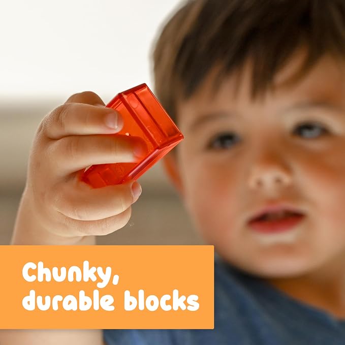 Spark & Wow Light Table Blocks, 12 Shapes, Two Colors | Toddler Sensory Building Blocks, Translucent Light Table Manipulatives, Sensory Toys for Toddlers
