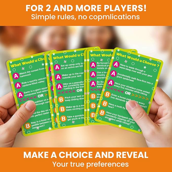 QUOKKA Card Game for Teens, Kids, Adults – 500+ Hilarious Travel & Vacation Scenarios | Funny Getaways What Would You Choose Challenge | Family Nights & Party Game for Friends, Road Trips & Sleepovers