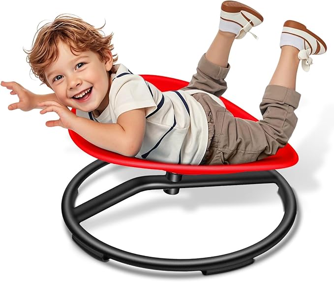 FERUERW Spinning Chair for Autistic Kids, Autism Sensory Products | Sensory Toy Gifts for Children with ADHD/Autism, 220LBS Weight Capacity, Training Body Coordination, 3+ Years (Red)