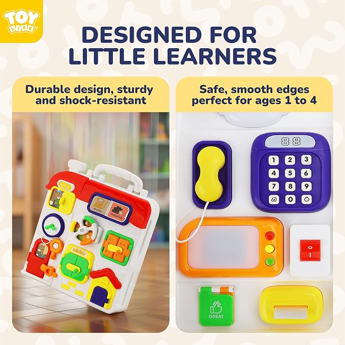 TOY Life Toddler Montessori Busy Board for 1-2 Year Old, 20‑in‑1 Baby Musical Toddler Toys, Early Educational Baby Montessori Toys for Toddler 1‑3, Easter Birthday Gift for 1+ Year Old Boys Girls
