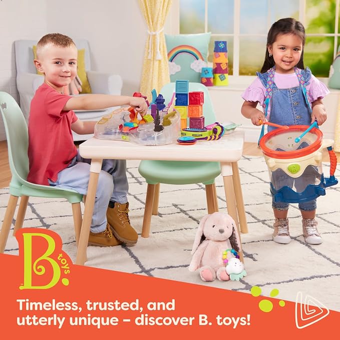 B. toys Loopty Loo Bead Maze Wooden Rolling Toy, 47 Beads, 5 Routes | Classic wooden wire maze with 47 beads on 5 routes for grasping, sliding, flipping, and rolling play, Wood Toys, 18+ Months