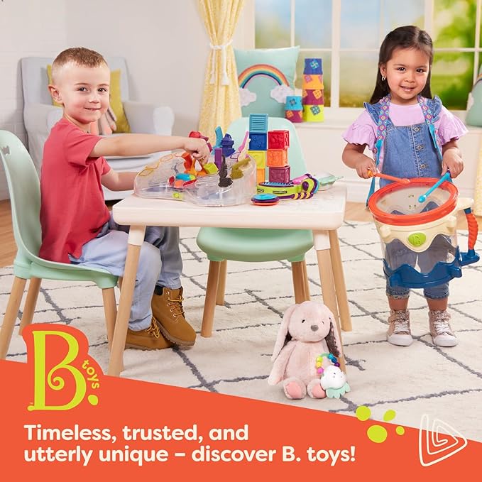B. toys Balance Beam Set, Musical Wavy Beams & Sensory Stones | Balance & Groove Set with 8 wavy beams, 5 sensory stones, and 1 musical stepping stone for indoor or outdoor play, 3+ Years