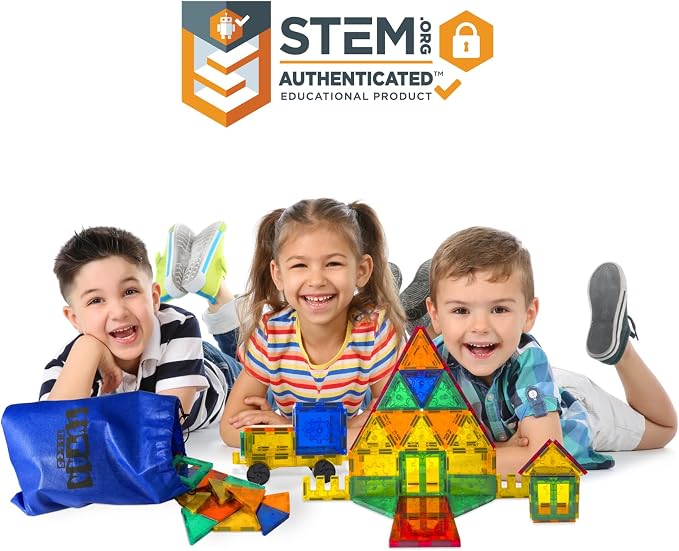 Tytan Tiles 220-Piece Supersized Magnetic Tiles Building Set, 1000s of Creations, Large 3D Castles, Massive Vehicles, & Rocket Ships, Kids’ STEM Toy, Architecture, Innovative Play, Ages 3 and Up