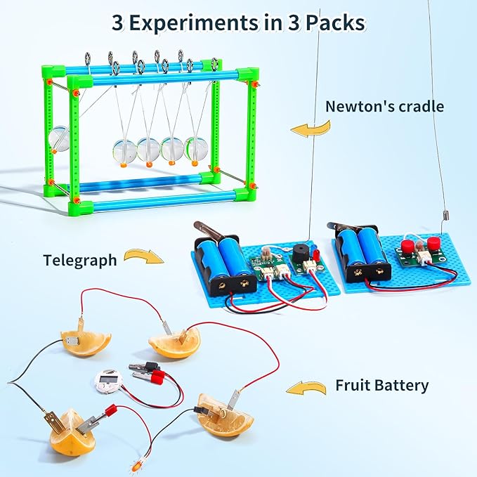 4 Set STEM Science Kits for Kids Age 8-12, Science Circuits Experiments | Crafts Projects Electric Motor Building Kit 8-10 9-12, STEM Toys for 8 9 10 11 13 Year Old Boys Girls Classroom Activity Gift