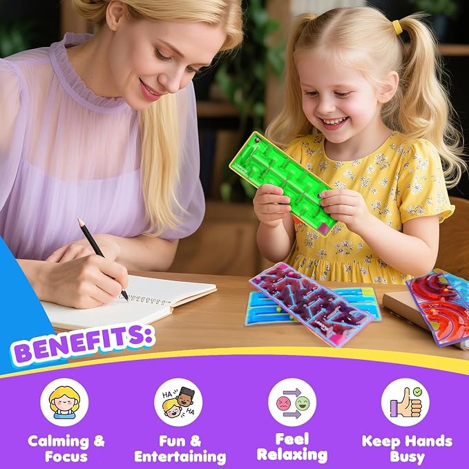 12-Pack Sensory Maze Fidget Toys for Kids & Adults: Quiet Squishy Calming Tools for Autism Children - Stress Fidgets for Travel & Office - Classroom Must Haves & Treasure Rewards Party Favors,Easter