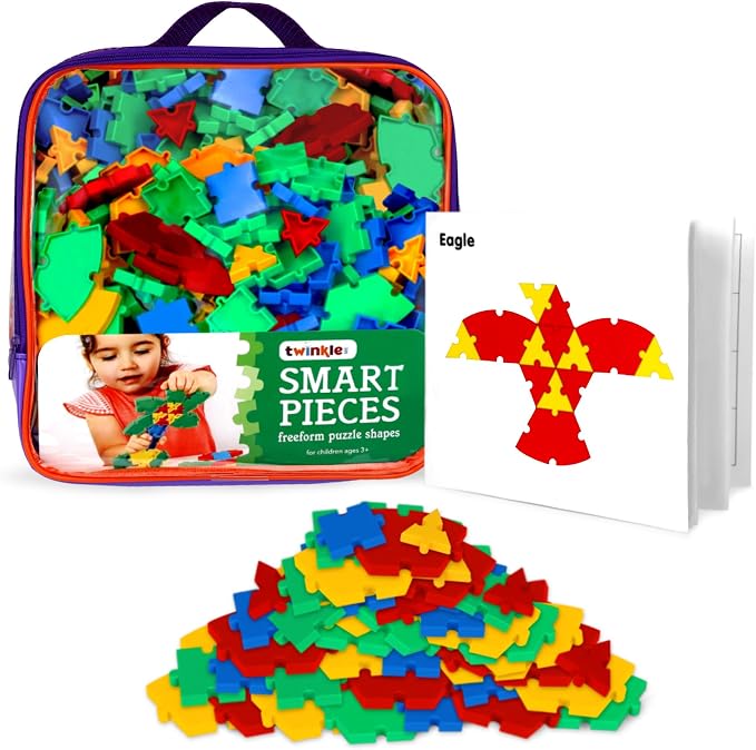 Interlocking Puzzle Toy | Big Pieces |Great for Occupational Therapy and Fine Motor Skill Development | Build STEM Skills at Home |Car Road Trip Pocket Game | Ages 3 and up |Toddler Fun