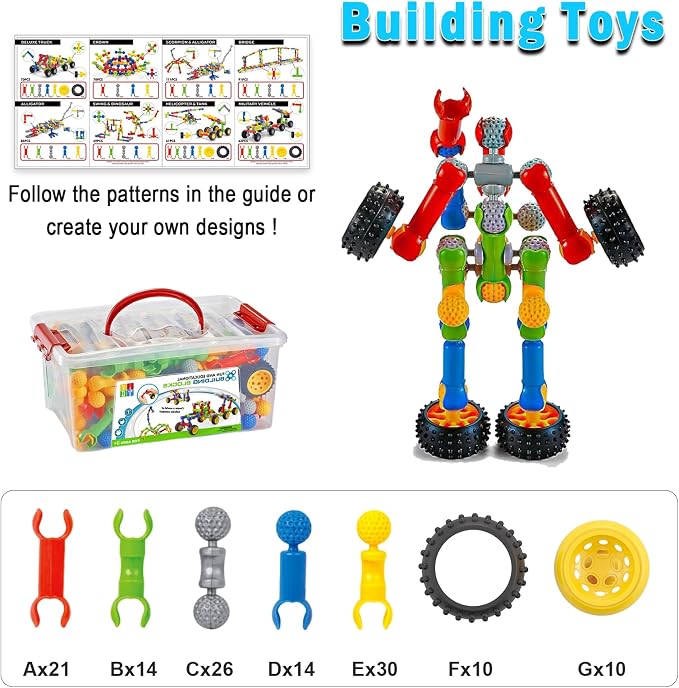 Huaker STEM Building Toys for 3 4 5 6 7 8 Year Old Boys Girls Birthday Gift | 125 Pcs STEM Activity Kit & Toy for Kids Ages 3-8 with Portable Storage Box, Perfect for Preschool, Homeschool, and Classroom