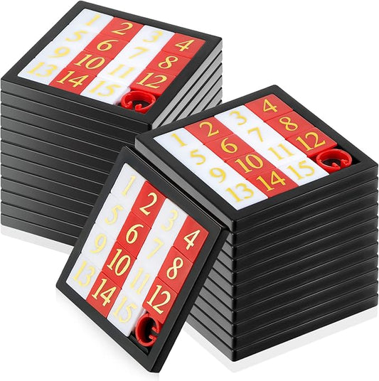 24 Pcs 15 Slide Puzzles for Kids Number Slide Puzzle Set - Brain Teaser and IQ Educational Toy for Teens, 2.6 x 2.6 Inches, Ideal for Teacher Rewards, and Learning Toys Great Party Favors
