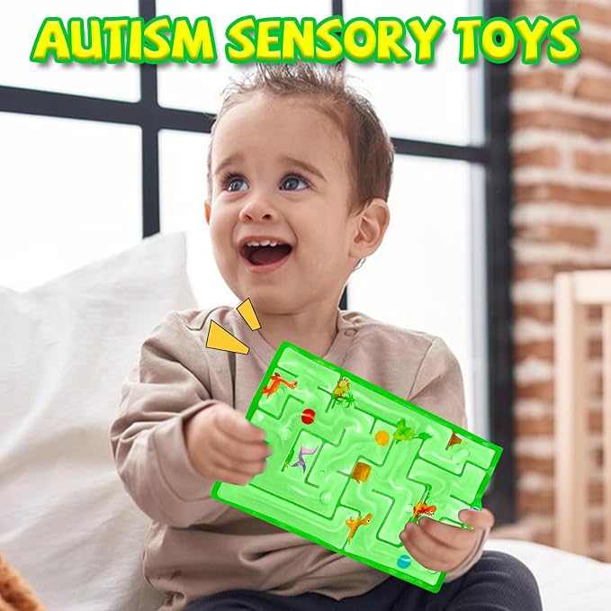 Sensory Maze Fidget, Sensory Toys Fidget Gel Filled Squishy Toy for Kids Adults Autism Stress Anxiety Relief Toys with Filled Goo for Calming Valentines Day Gifts for Him Her (Green)