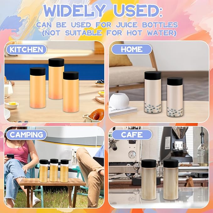 YEXEXINM 16 Pcs Empty Sensory Bottles Kits, 300 ml Leakproof Clear Plastic Sensory Bottles with Lids with Sequins Accessories, Reusable Water Bottles for Sensory Crafts Handmade Party Supply