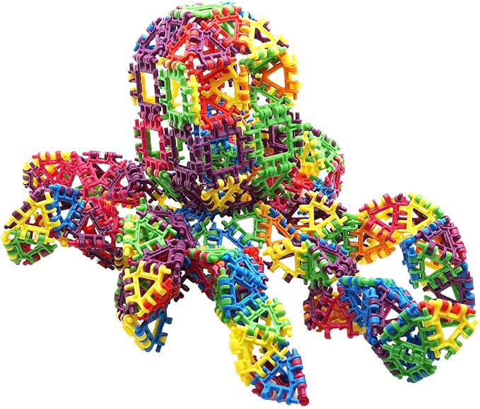 That Hinge Toy 504 Piece Age 7+ STEM Kids Building Toy - 7 Colors | New Bright Colors Creative Sensory Construction Tiles - Open Ended Gift Boys + Girls - Classroom Homeschool Manipulatives