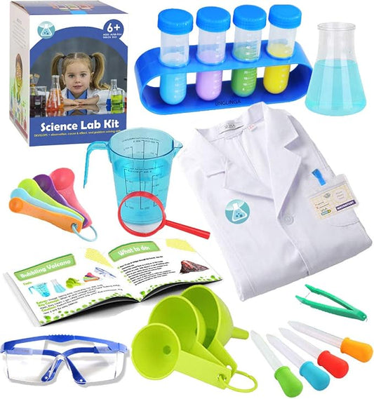 UNGLINGA Kids Science Experiment Kit with Lab Coat Scientist Costume Dress Up and Role Play Toys Gift for Boys Girls Kids Christmas Birthday Party | Dress Up and Role Play Toys Gift for Boys Girls Kids Christmas Birthday Party