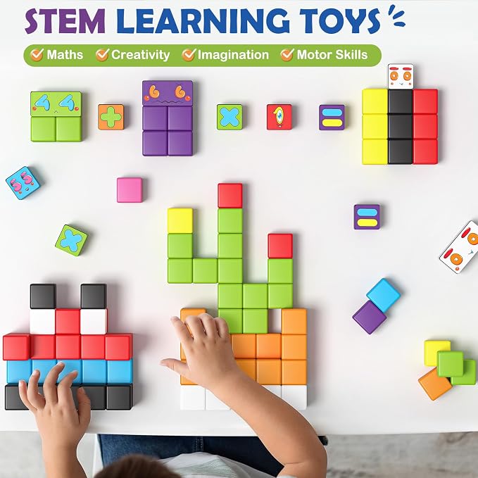 Magnetic Blocks World Number Building Cubes for Toddlers Age 3+ Boys Girls | STEM Educational Sensory Toys, Preschool Learning Toddlers Blocks, Number Games 1-10, Birthday Gifts for Kids Age 3+
