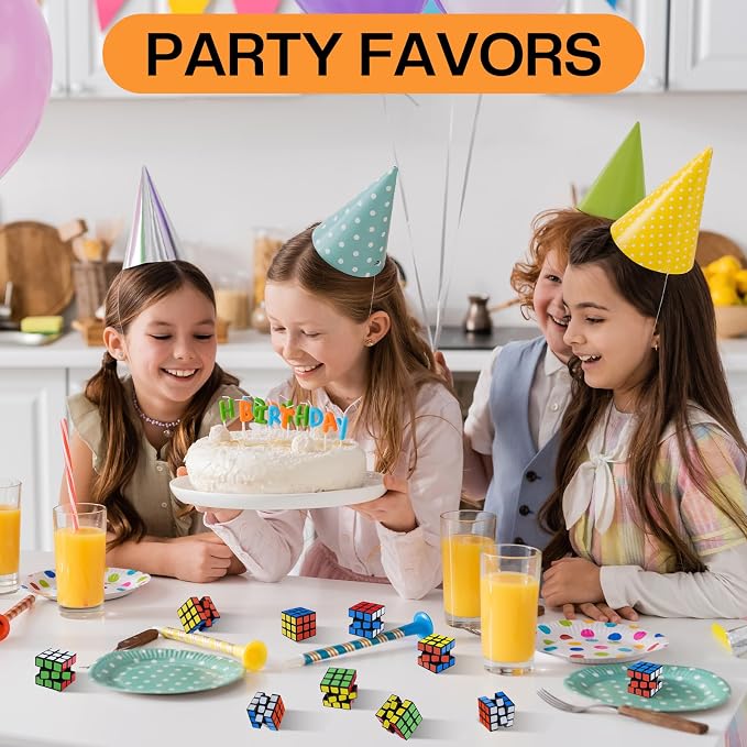 12 Pack Mini Cube Puzzles Perfect for Kids Birthday Party Favors, School Rewards, Classroom Prizes Stress Relief Toys and Easter or Christmas Stocking Stuffers Great as Goody Bag Fillers