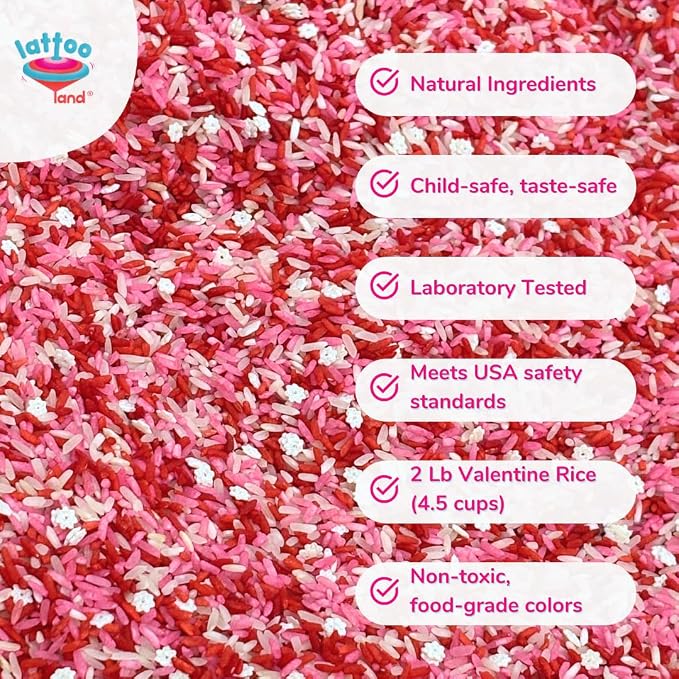 Princess Sensory Rice for Girls | Pink Rose & Ruby Royal Colored Rice | Sensory Bin Filler | Non-Toxic Pretend Play | Montessori Fine Motor Toy | Birthday Gift Age 2 3 4 5 6 7