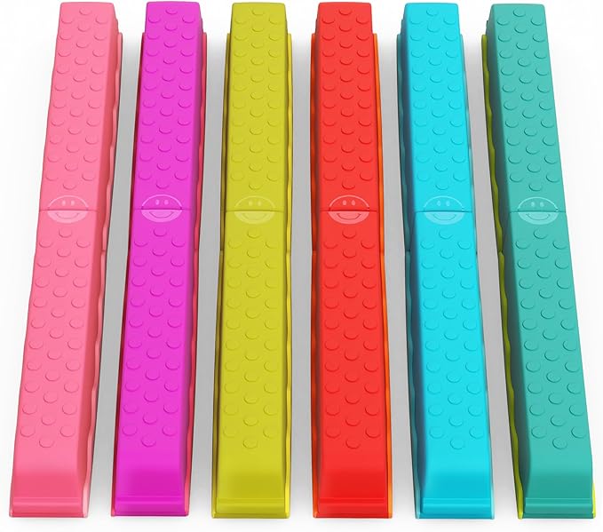 B. toys Balance & Hop Beams, Interlocking Balance Beam Set, Rainbow, Summer | 10 interlocking beam sections in rainbow colors for active play; stackable and compatible with matching sets; 3+ Years