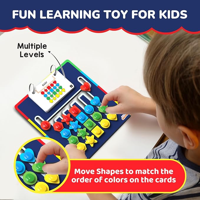 Smartivity Shape Coder Puzzle Toy for Kids 6-12 Years | 15 Challenge Cards, 5 Columns & Colored Shapes | Builds Logic & Colour Matching | Travel-Friendly Educational Gift