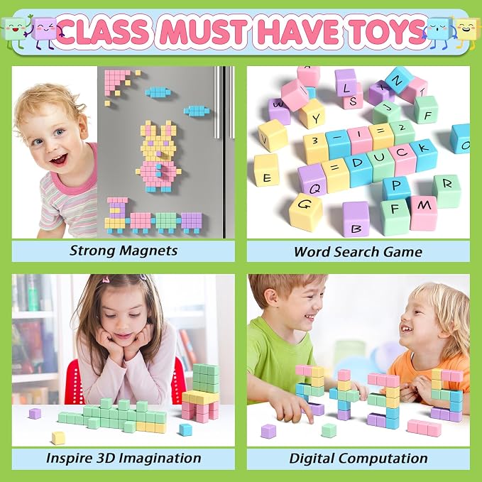 Apluses 45PCS Magnetic Blocks - Kids Girl Toys, Magnet Building Blocks, STEM Sensory Outdoor Autism Toys for 3-5 Year Old Boys & Girls, Magnetic Cubes Classroom Must Haves for Kids Ages 3+