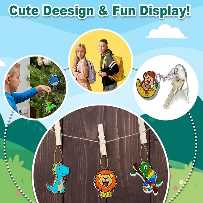 JRD&BS WINL 3D Art Kit for Kids Aqua Puffy Up Cute Animals, Paint by Number Craft for Kids, DIY Craft Activity for Ages 3-12,Travel Gifts for Girls & Boys Ages 4,5,6,7,8,9,10 (Animals)