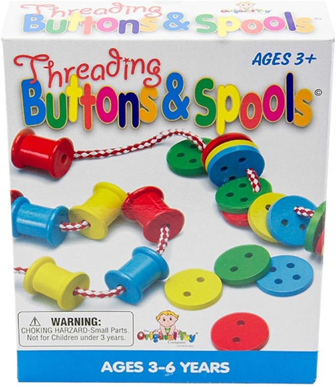 Kids Stuff The Original Toy Company Solid Hardwood Threading Buttons & Spools