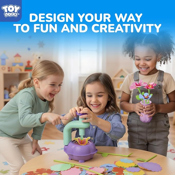 TOY Life DIY Flower Bouquet Craft Kit for Girls, Ages 3-8 | Reusable fabric pieces, hands-on STEM activity, birthday gift & Easter basket idea