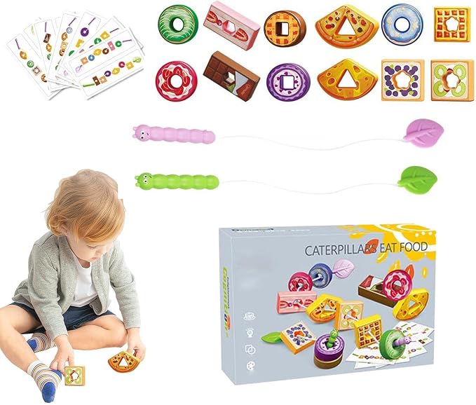 Lacing Toy Fruit Veggie String STEM Educational Preschool Boys Girls | Fine Motor Skills Game for Kids Boys Girls Preschool Classroom Home Travel Car Road Trip