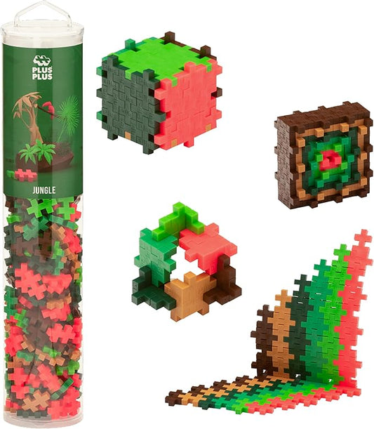 PLUS PLUS 240 Piece Jungle Mix - Mini Waffle Blocks, Classroom Must Haves | STEM Toys, Sensory Bin Fillers, Classroom Must Haves, Gifts for Boys & Girls, Christmas Stocking Stuffers for Kids