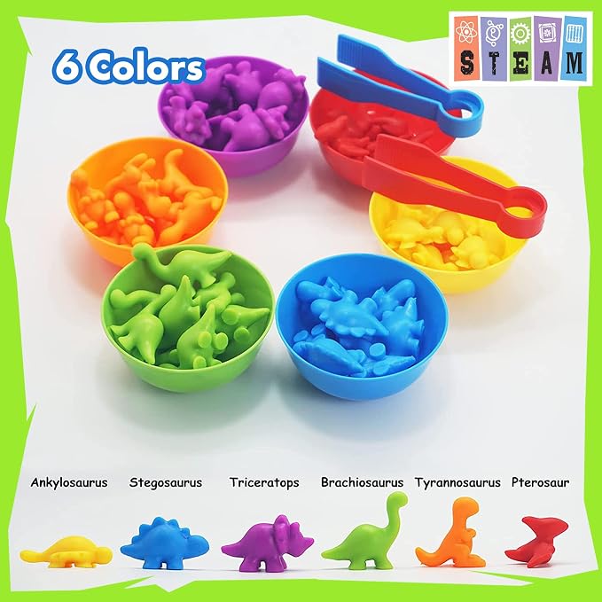 UNIQUE KIDS Counting Educational Learning Toy Set with Sorting Cups - Engaging Sensory Color Classification Training Game for Toddlers Preschoolers Ages 3 Years and Up