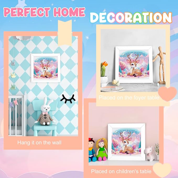 Diamond Art Kits with Wooden Frame - Arts and Crafts - Dimond Art Painting by Numbers - GEM Art for Beginners Adult Home Wall Decor