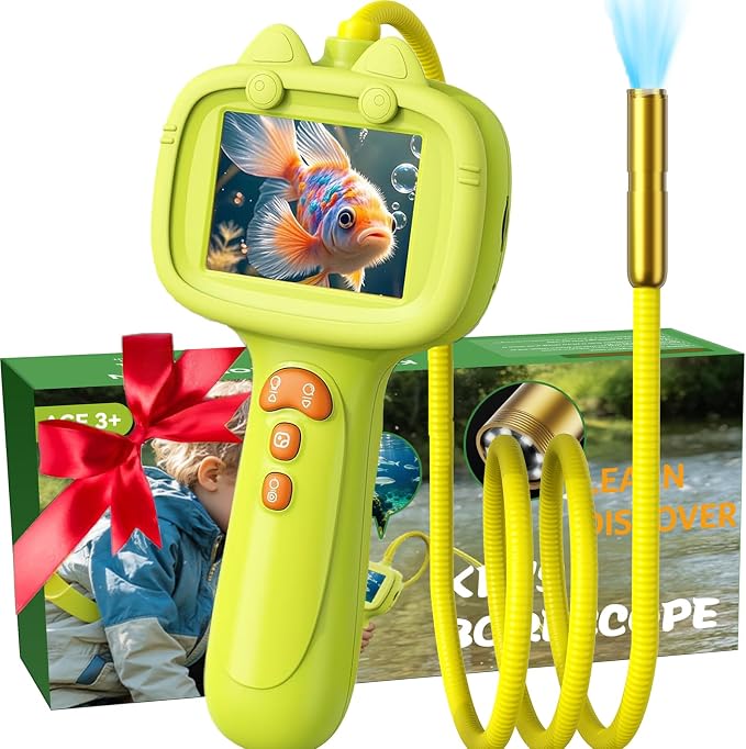 Kids Borescope Camera, STEM Learning Toy for 3+ Years Old Boys Girls | Back to School & Birthday Gift for Kids, Portable Outdoor Camping Exploration Toy with 8 LED Lights & 2.4‑Inch Screen
