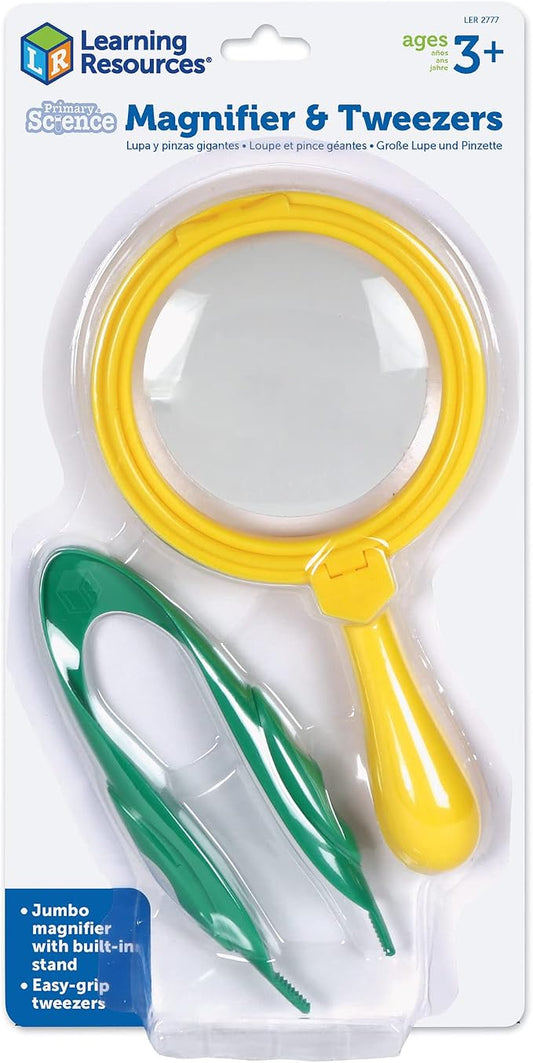 Learning Resources Magnifier & Tweezers - Fine Motor for Kids, Science Toys, STEM, Toddler Explorer Kit, Boys and Girls Gifts, Ages 3+
