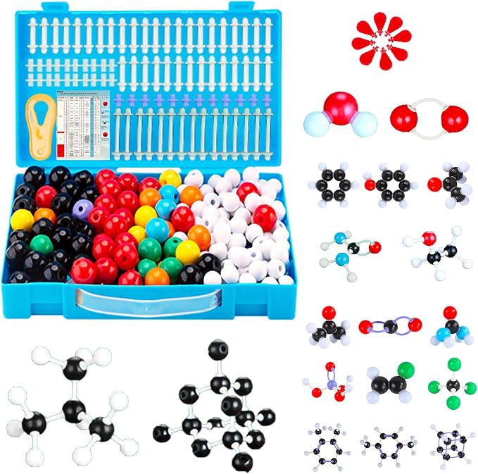 EXBEPE Organic Chemistry Molecular Model Kit 206pc Middle,High School Supplies, Educational Science Set Gift for Student to Learn Structure and Reactions
