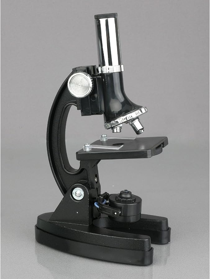 AmScope M30-ABS-KT2 52-Piece STEM Microscope Kit for Kids, Black | Monocular Head Compound Biological Microscope