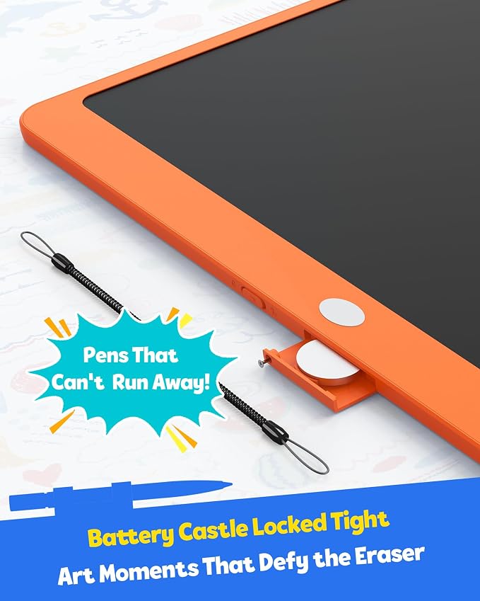 LCD Writing Tablet for Adults, Large Doodle Board, 16 Inch Colorful Drawing Tablet Writing Pad, Toddler Toys for 3 4 5 6 7 8 9 Year Old Girls Boys Teen, Birthday Gifts for Kids (Orange)