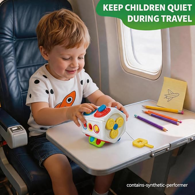 Busy Cube Travel Toy for Toddlers, Fine Motor Montessori Activity Toy | Keeps little hands busy with 10 engaging activities that build confidence through everyday discovery.