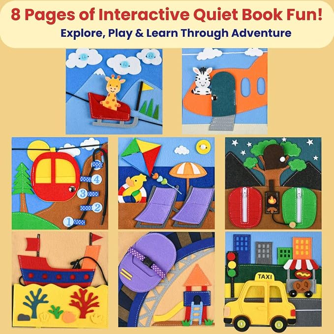 Busy Book for 1 Year Old – Montessori Busy Book for Toddlers 1–3 – Passport to Fun Travel Activity Book