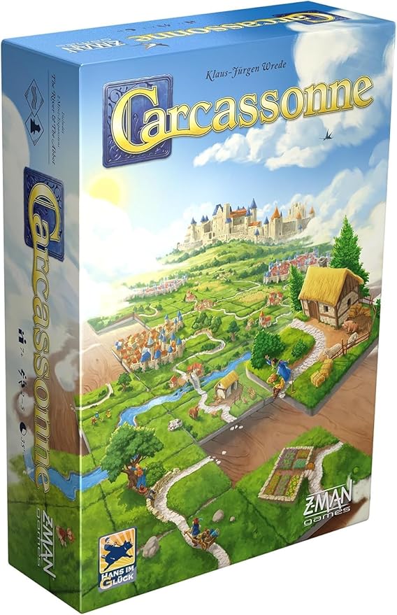 Carcassonne Board Game - Classic Tile Placement Strategy, Medieval Adventure for Adults & Families, Adult Board Games, Family Fun, Kids 8-12, 2-5 Players Ages 7+, 35 Minute Playtime