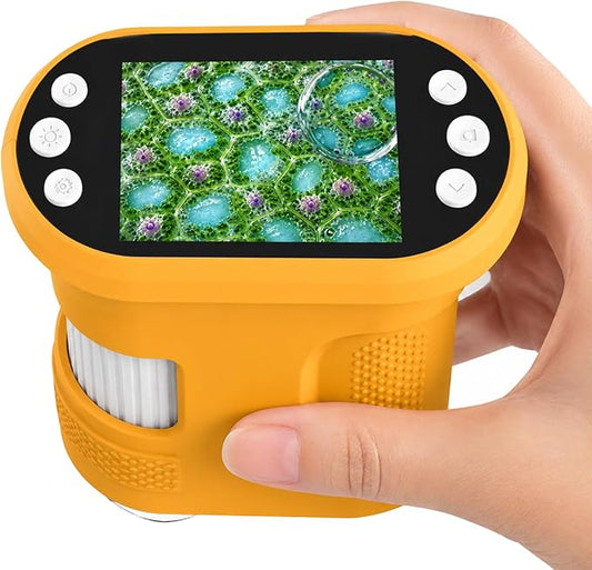 Kids Digital Microscope, 1000X Handheld Pocket Microscope STEM Science Toy | 2.0" IPS Screen, 8 LED Lights, Photo & Video Capture, Rechargeable Design, Educational STEM Gift for Kids Ages 3-12