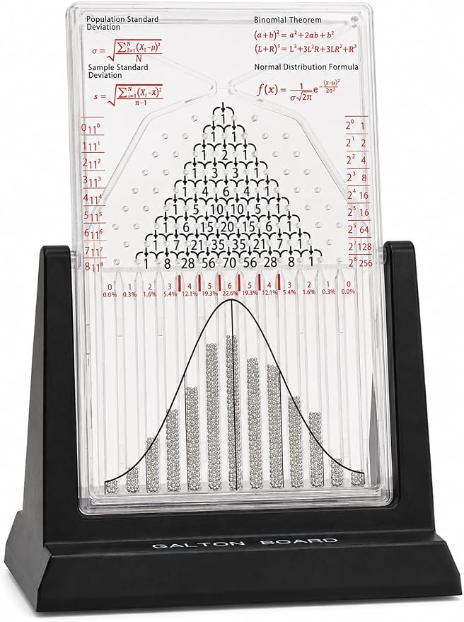 Galton Board | Probability & Statistics STEM Learning Kit for Physics Classrooms | Hands-On Math Teaching Aid with 2800 Steel Beads | Teacher & Homeschool Resource (Gold Beads)