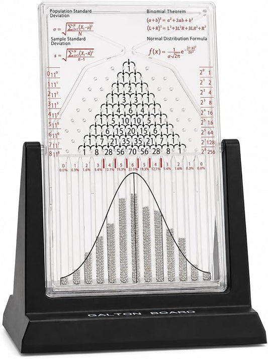 Galton Board | Probability & Statistics STEM Learning Kit for Physics Classrooms | Hands-On Math Teaching Aid with 2800 Steel Beads | Teacher & Homeschool Resource (Gold Beads)