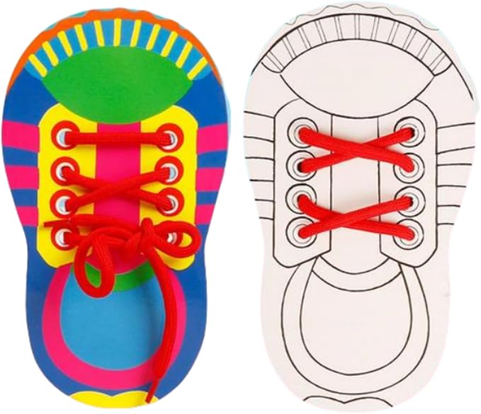 Shoes Tie Practice for Toddler, Learn to Tie Shoes, Fillable Shoelace Threading Teaching Lacing Tool, Shoe Tying Practice Toy for Boys Girls, 2 Pack, IA05HS6845V0E5G9