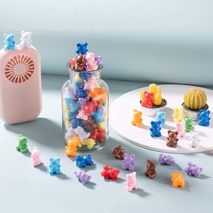 XINHUIDALSQ Rainbow Counting Bears Set of 60, 6 Colors Sorting Teddy Plastic Bears Math Manipulatives for Toddlers, 1 Inch Bear Conters Ages 3+ Kids