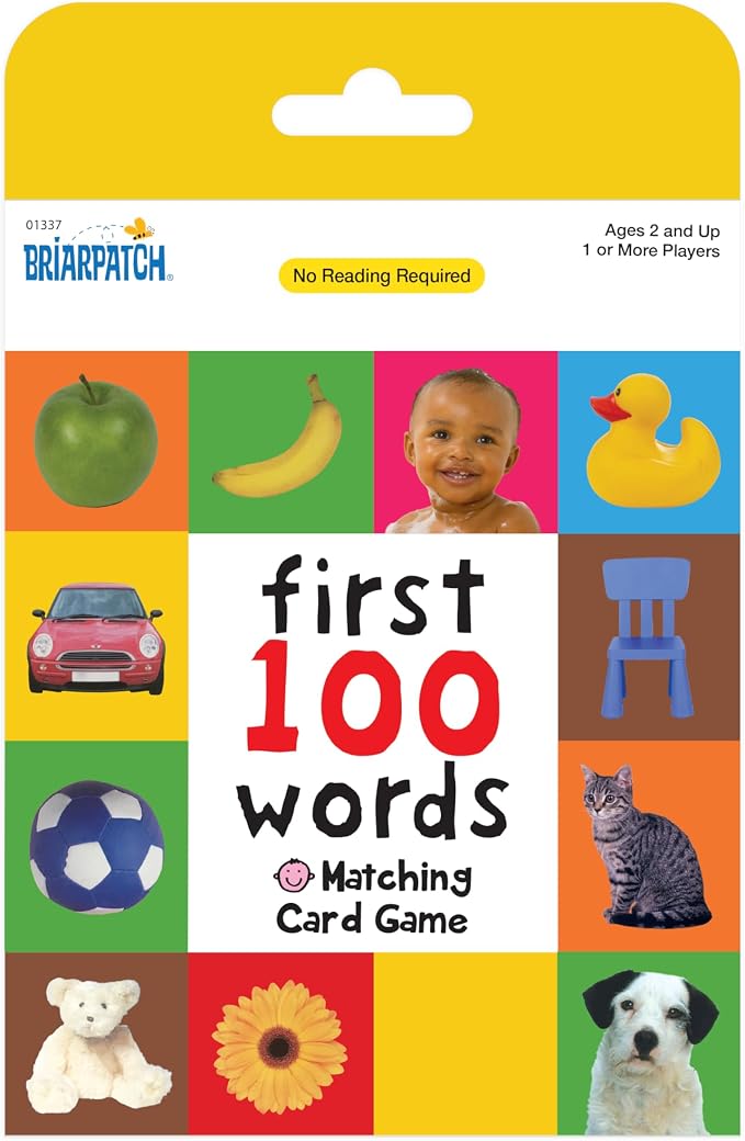 Briarpatch, First 100 Words Matching Card Game, Based On Board Books By Roger Priddy, Preschool Learning for Kids