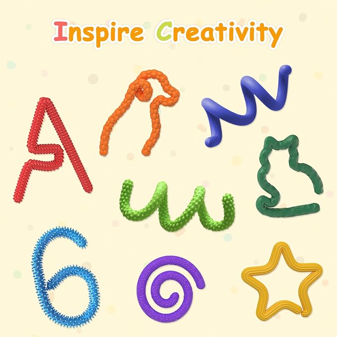 Fidget Toys Sensory Sticks: 8 Pack Textured Silicone Sensory Toys for Kids with Autism, Fidget Toys for Relieving Anxiety and Stress, Calm Down Travel Toys for Kids / Adults