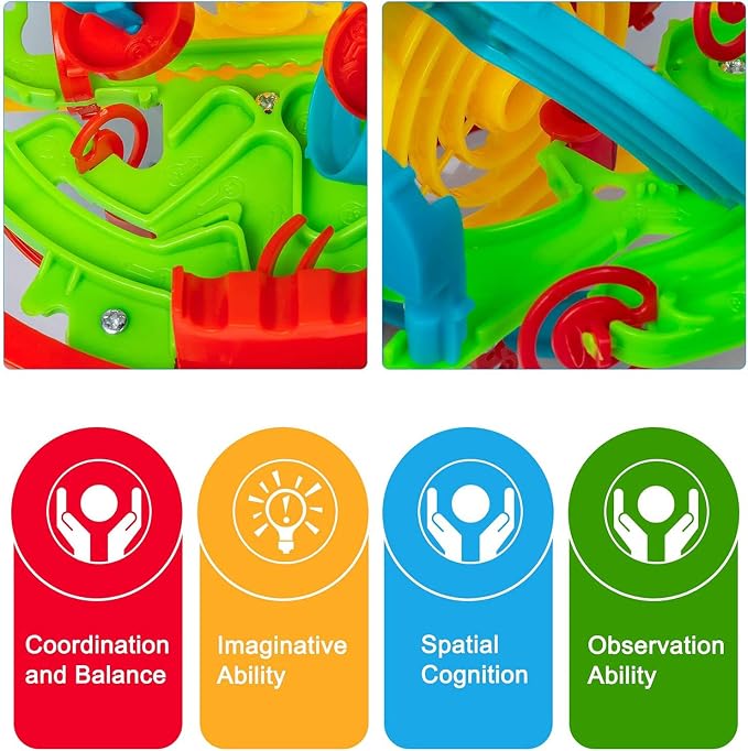 3D Maze Ball, 4.7'' Interactive Labyrinth Puzzle Game with 100 Obstacles | Brain Teaser Game, Educational Toy, Interactive Maze Sphere Game