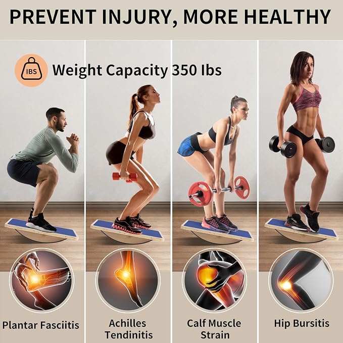 Juoe Balance Board Wobble Board,Balance Toys for Physical Therapy | Wooden Wobble Balance Board for Adults and Kids,Balance Training,Standing Desk Core Strength Balance Rocker Board