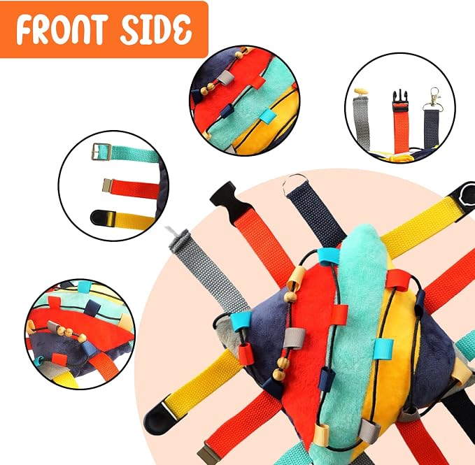 Buckle Pillow Sensory Toy, Fine Motor Skills Plush for Therapy and Play
