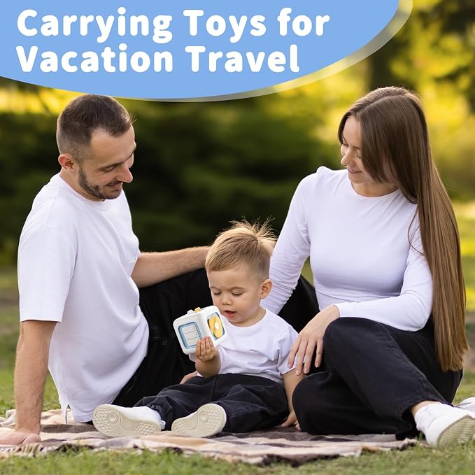 SOCBTNSO Montessori Busy Cube Travel Toy for Toddlers | Learning Fine Motor Skills, Birthday Gifts for 1 Year Old and 12 Months Baby