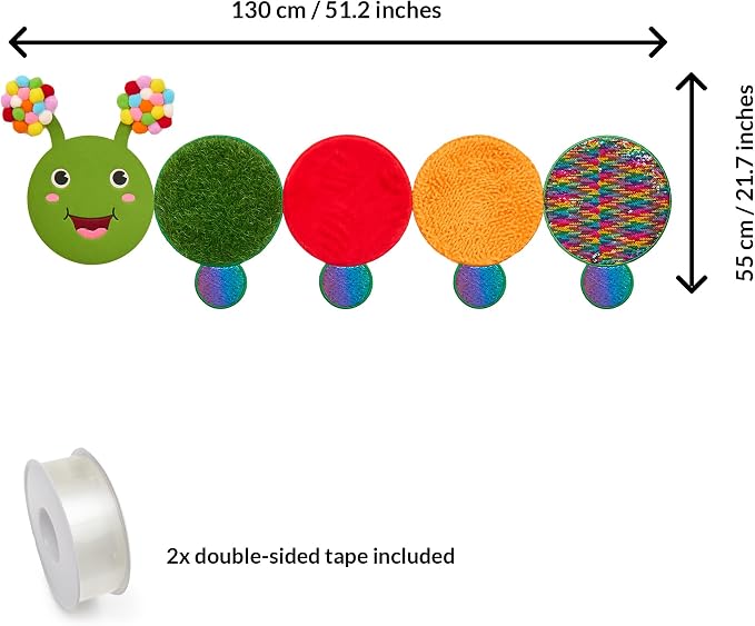 Sensory Wall Panel for Kids | Touch, Feel & Learn | Caterpillar Sensory Room Toys | Activity Play Panels | Wall Busy Board | Calm Down Corner Equipment | Flip Sequin Fabric | For Autism, ADHD, Anxiety
